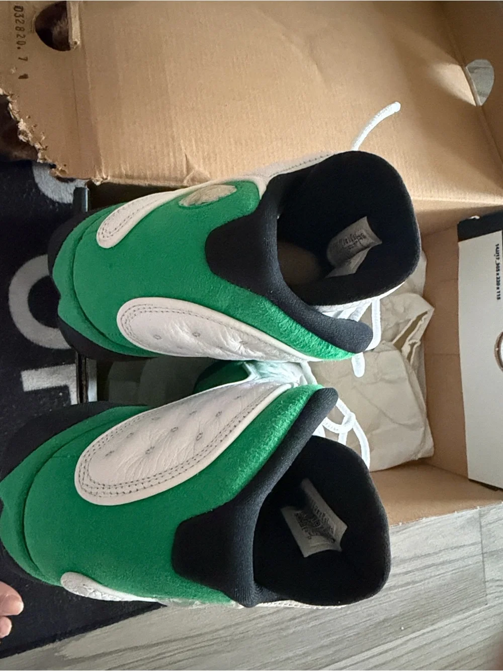 Kids Green & White Basketball Sneakers